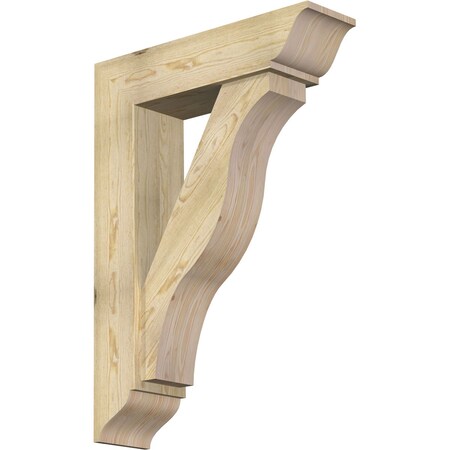Ekena Millwork Funston Traditional Rough Sawn Bracket w/ Offset Brace, Douglas Fir, 8"W x 30"D x 42"H BKT0806X30X42FST01RDF